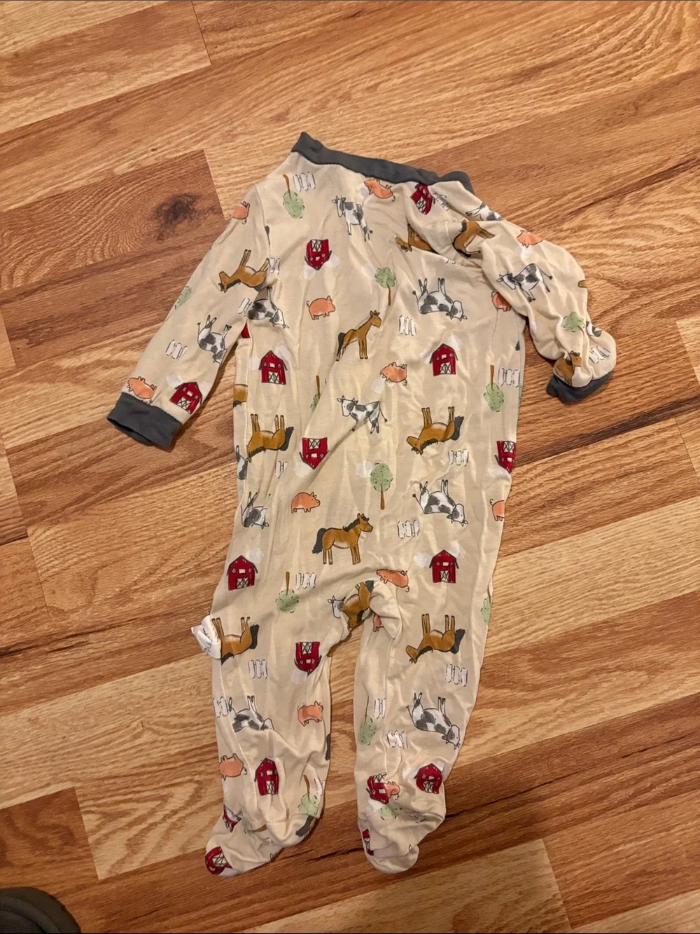 Milkberry Farm Animals Bamboo Footie 3-6M